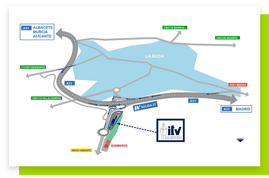 Mapa localización ITV La Roda.